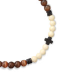 Chrysostomos Ανδρικό Βραχιόλι με Όνυχα, Μάτι της Γάτας & Σταυρό - Image 2