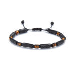 Chrysostomos Ανδρικό Βραχιόλι Πλεκτό με Λάβα