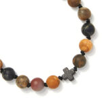 Chrysostomos Ανδρικό Βραχιόλι με Αχάτη & Μαύρο Σταυρό - Image 2