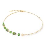 Coeur De Lion Κολιέ GeoCUBE® Fusion Precious Pearl Mix Gold Green