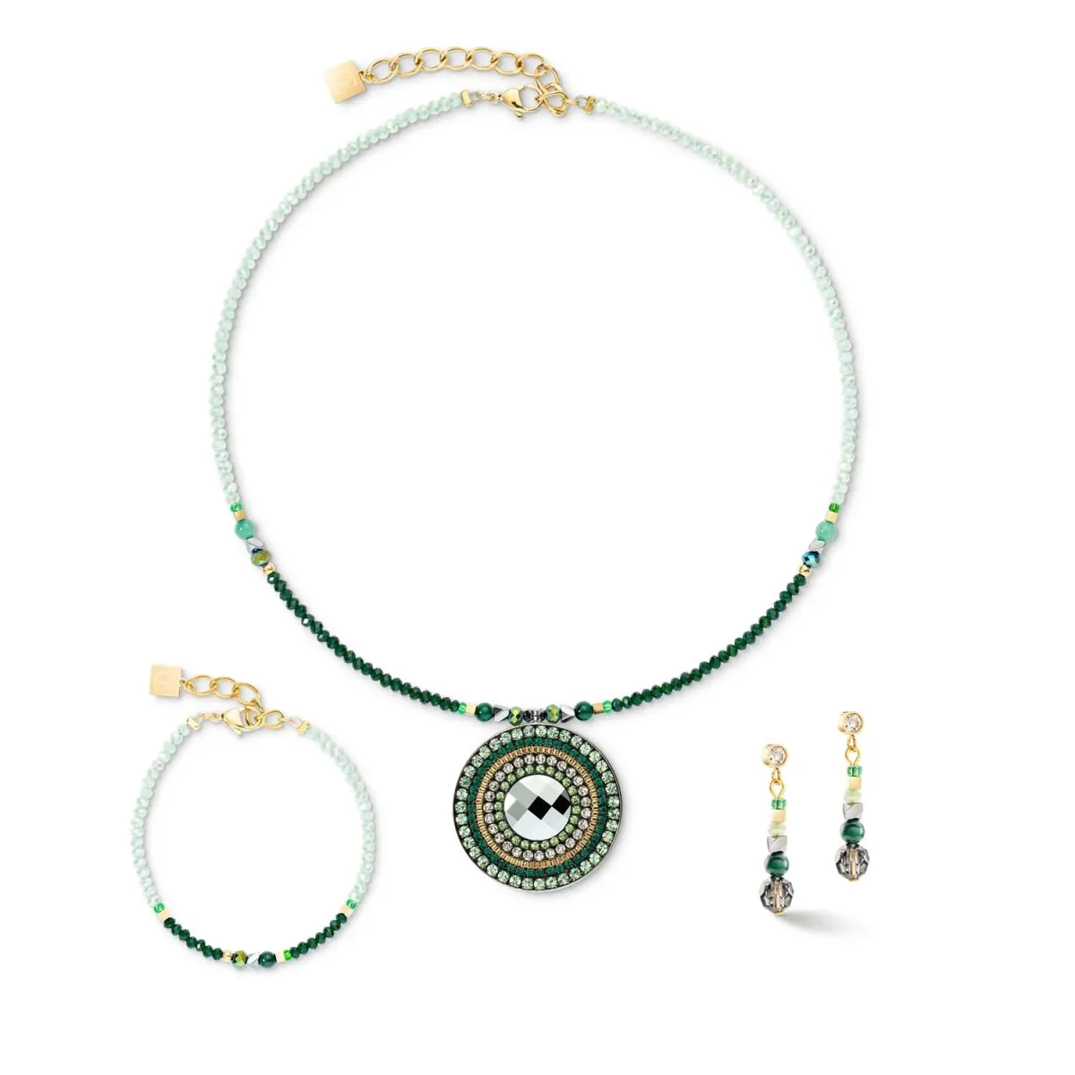 Coeur De Lion Σκουλαρίκια Amulet Glamorous Green Gold - Image 2
