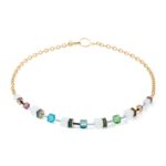 Coeur De Lion Κολιέ GeoCUBE Iconic Precious Chain Gold Multicolor