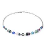 Coeur De Lion Κολιέ GeoCUBE Iconic Precious Silver Multicolor