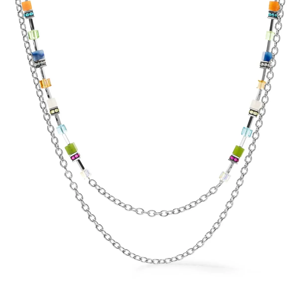 3042101583-3 Coeur De Lion Κολιέ GeoCUBE® Iconic Boho Silver Multicolor - Image 3