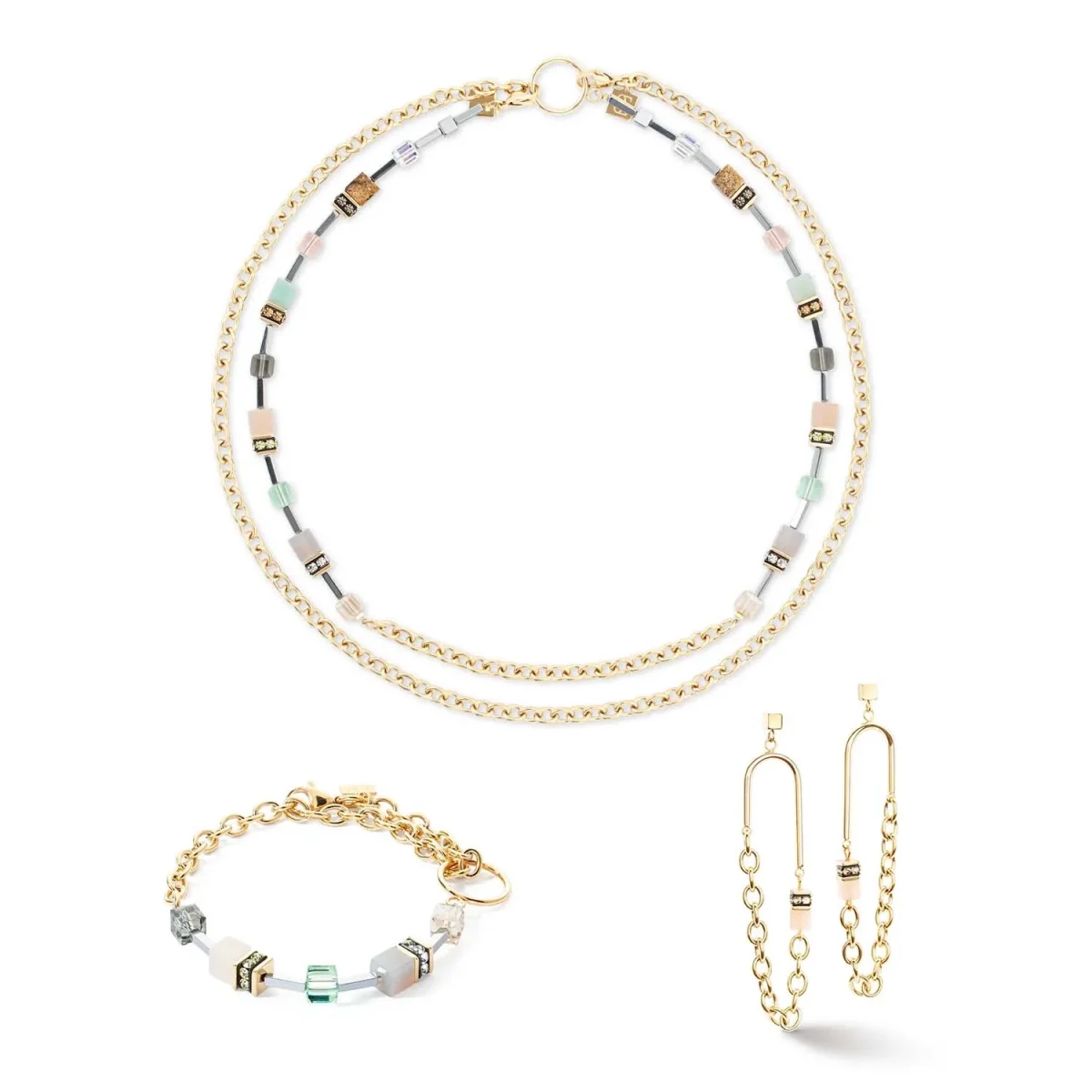 Coeur De Lion Βραχιόλι GeoCUBE® Iconic Boho Gold Multicolor - Image 2