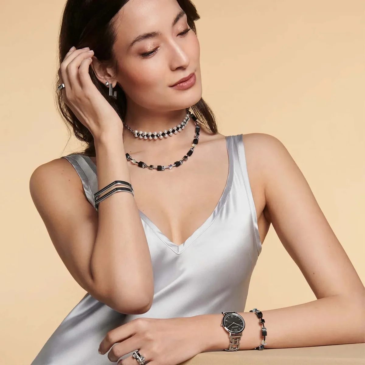 4080101317-3 Coeur De Lion Κολιέ Choker Mysterious Silver Black - Image 3