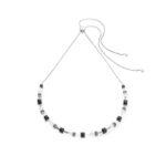 Coeur De Lion Κολιέ Mysterious Cubes & Pearls Silver Black