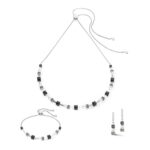 Coeur De Lion Σκουλαρίκια Mysterious Cubes & Pearls Silver Black - Image 2