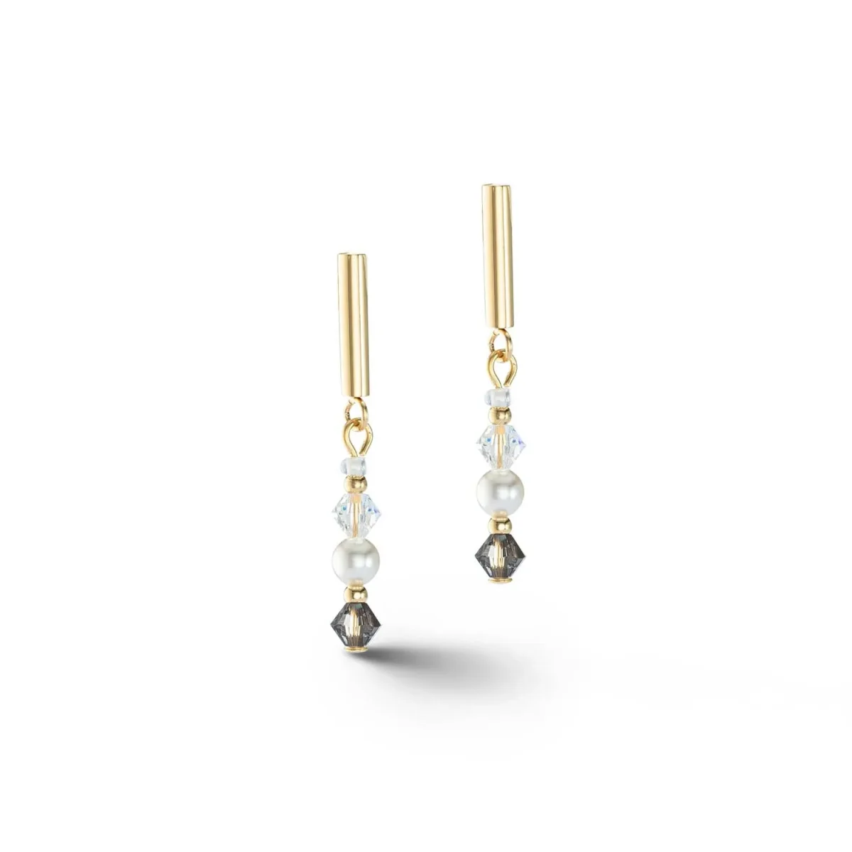 6022211218 Coeur De Lion Σκουλαρίκια Princess Pearls Grey Crystal - Image 1
