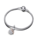 Pandora Moments Two-tone Key to Happiness Double Dangle Σύμβολο - Image 3