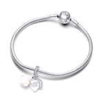 Pandora Moments White Rose in Bloom Double Dangle Σύμβολο - Image 4