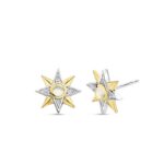 Ti Sento Silver Gold-Plated Stars Σκουλαρίκια