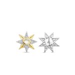 Ti Sento Silver Gold-Plated Stars Σκουλαρίκια - Image 3