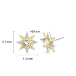 Ti Sento Silver Gold-Plated Stars Σκουλαρίκια - Image 5