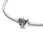 Pandora Moments Family Tree Heart Clasp Snake Chain Βραχιόλι - Image 4