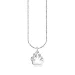 Thomas Sabo White Zirconia Paw Pendant Silver Κολιέ