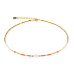 Κολιέ Sunset Pearl χρυσό-κοράλι