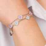 Ασημένιο βραχιόλι με λευκά ζιρκόνια και κρύσταλλα - Image 2