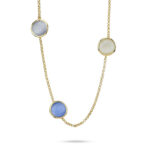 Κολιέ με κρύσταλλα από φίλντισι σε σκούρο μπλε και γκρι