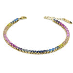 Βραχιόλι τένις ασημένιο, επιχρυσωμένο με κίτρινο χρυσό