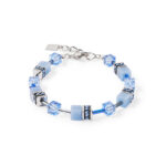 Βραχιόλι GeoCUBE® Iconic Mono Silver σε μπλε χρώμα