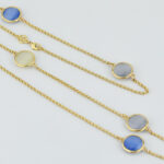 Κολιέ με κρύσταλλα από φίλντισι σε σκούρο μπλε και γκρι - Image 2