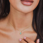 Κολιέ με πράσινο κρύσταλλο και ζιρκόνια - Image 2